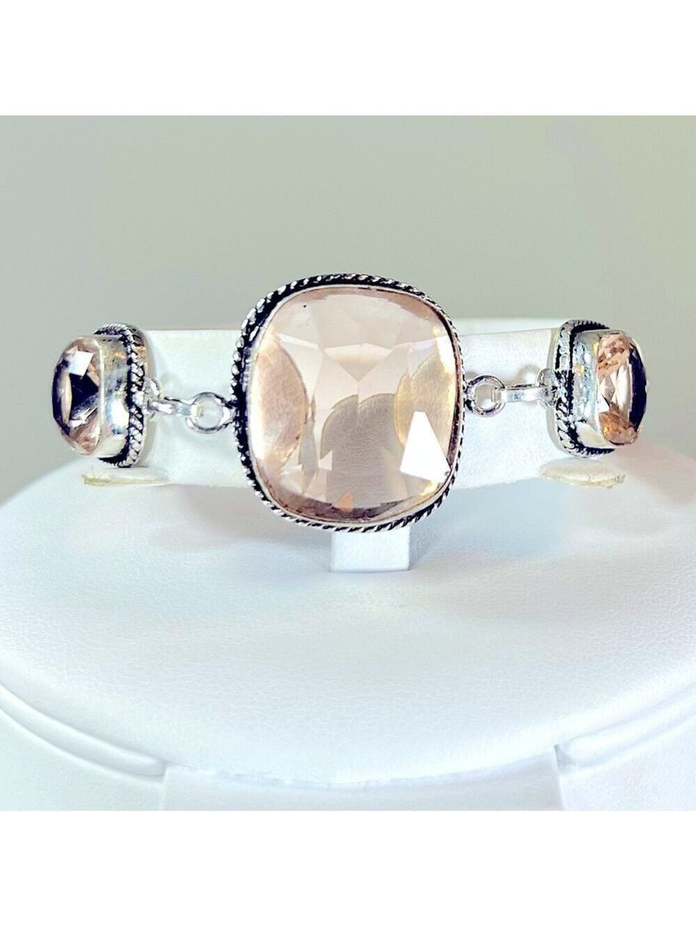 Morganite 925 Bracelet - Picture 1 of 7